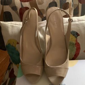 Nine West: Flatform Heels , 11M, Cool Beige, Slingback